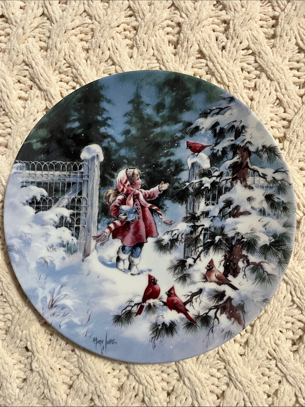 1854 Knowles FINE CHINA Collector Plates. “Snowy Symphony” & “Winter Concert”